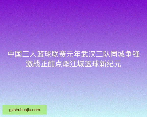 中国三人篮球联赛元年武汉三队同城争锋激战正酣点燃江城篮球新纪元